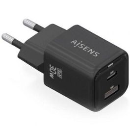 AISENS ASCH-30W2P021-BK Cargador de Pared GaN 30W USB-C y USB-A Carga Rápida Power Delivery QC Universal Negro Precio: 9.89000034. SKU: B1B6CCT5ZD