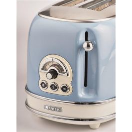 Ariete Tostador 155/15, 2 Ranuras, Vintage, Azul, 6 Niveles de Tueste, Bandeja Recogemigas