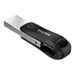 SanDisk Stick iXpand Go 64GB USB 3.2 Gen 2 / Lightning, para Apple, Negro/Plata