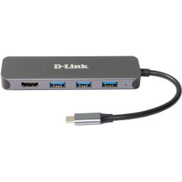 D - Link Dub - 2333 Docking Station USB Tipo C con 4K Ultra HD, 3 Puertos USB 3.2 Gen 1, HDMI 1.4, Compatible con Windows y Mac