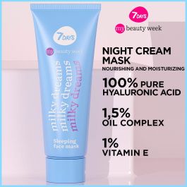 7DAYS Mascarilla para Dormir Milky Dreams 80 ml con Ácido Hialurónico y Vitamina E