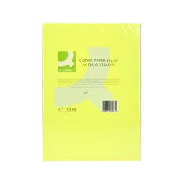 Papel Color Q-Connect Din A4 80 gr Amarillo Neon Paquete De 500 Hojas