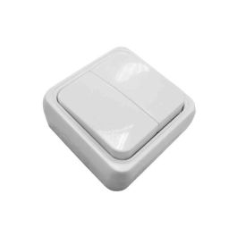 Edm Onsen Doble interruptor superficie blanco 65 x 30 x 65mm