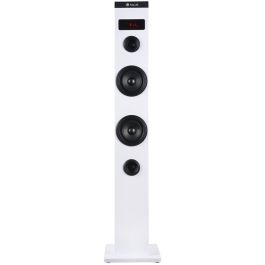 NGS Altavoz Torre Sky Charm Blanco - Bluetooth, USB, Radio FM, Madera, 50W