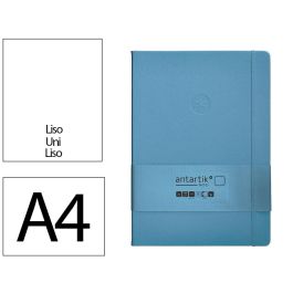 Cuaderno Con Gomilla Antartik Notes Tapa Dura A4 Hojas Lisas Azul Claro 100 Hojas 80 gr Fsc