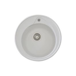 Fregadero STRADOUR construido en RONDA, en SMC WHITE UNI - 17, 1 cuenco, dim. Ø 49 cm, vaciado manual Fregadero STRADOUR construido en RONDA, en SMC WHITE UNI - 17, 1 cuenco, dim. Ø 49 cm, vaciado manual