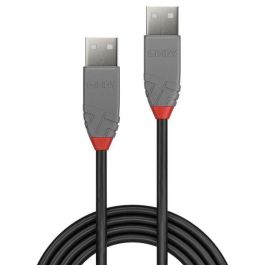 Lindy Cable USB 2.0 Tipo A a A, Anthra Line, 1m, Doble Apantallamiento, Contactos Bañados en Oro, 480Mbps para AV/IT Profesional