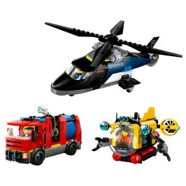 LEGO 60462 Helicóptero, Cami3n Bomberos Y Submarino