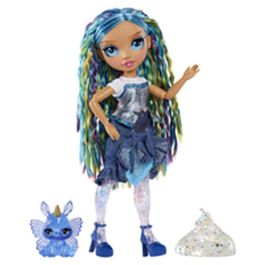 Rainbow High Muñeca Skyker 22 cm Azul con Slime Transparente y Diferentes Tipos de Brillo. Edad 4+ años.