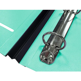 Liderpapel Carpeta 4 Anillas Redondas 25 mm Polipropileno DIN A4 Ultra Compacta Lomo Extensible 4 cm Verde Menta