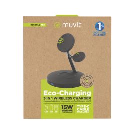 Cargador Inalámbrico Muvit for Change APH-MWC3 Negro
