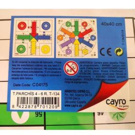 Tablero parchis 4 y 6 jugadores de madera 40x40 cm sin accesorios Tablero parchis 4 y 6 jugadores de madera 40x40 cm sin accesorios