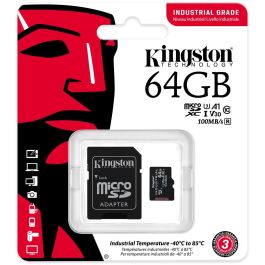 Kingston Tarjeta microSD Industrial 64GB 100MB/s con Adaptador