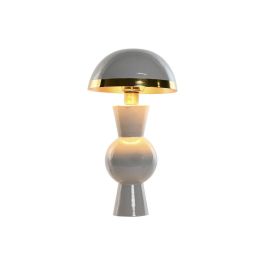 DKD Home Decor Lámpara de Sobremesa Moderna de Metal Gris y Dorado, para bombilla E27 LED, 26x26x47.5 cm