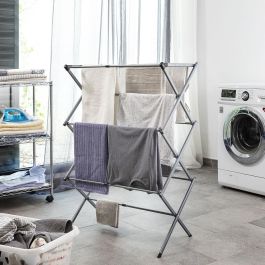Tendedero Metálico Plegable y Extensible con 3 Alturas Cloxy InnovaGoods 11 barras Tendedero Metálico Plegable y Extensible con 3 Alturas Cloxy InnovaGoods 11 barras