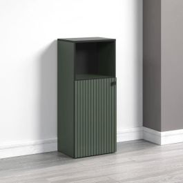 Almacenamiento de baño - Decoración verde salvia y negro - L40 x H95 x D31cm - PURE BLISS Almacenamiento de baño - Decoración verde salvia y negro - L40 x H95 x D31cm - PURE BLISS