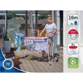 Leifheit Pegasus 160 Solid Slim Secadora Independiente con Patas – Tendedero de Ropa 16m – Alas Altura 1.07m Ropa Larga – 2 Soportes Ropa Pequeña
