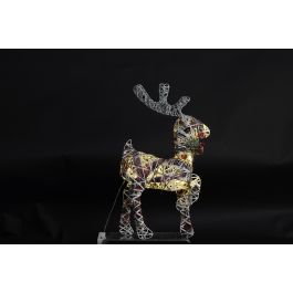 DKD Home Decor Reno de Navidad Alpina, Figura Decorativa LED de Ratán, Colores Natural, Blanco y Plateado, 3 Pilas AA, 14x40x30 cm DKD Home Decor Reno de Navidad Alpina, Figura Decorativa LED de Ratán, Colores Natural, Blanco y Plateado, 3 Pilas AA, 14x40x30 cm