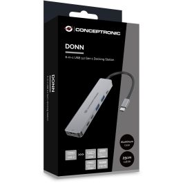 Conceptronic DONN33G Dock USB-C a HDMI/2xUSB-A/2xUSB-C con Power Delivery 100W y 5Gbps de Velocidad de Transferencia