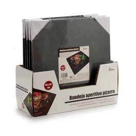 Kinvara Pizarra Cuadrada Negra para Servir Aperitivos 30x30 cm (12 Unidades)