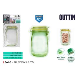 Set de 6 bolsas reutilizables para alimentos Quttin 10.5x (36 Cajas) Precio: 32.49999984. SKU: B1AQ5NGD6Y