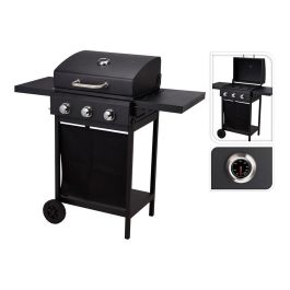 Vaggan Barbacoa de gas 3 fuegos, 139x56,5x106cm, negro, con encendido electrónico y termómetro Precio: 276.50000037. SKU: S7902953