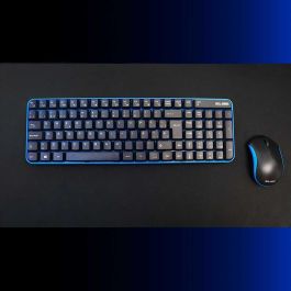 Pack Teclado Y Ratón Inalámbricos Azul-Negro ELBE PTR-101