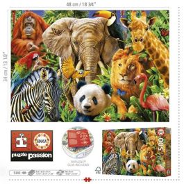 Puzzle 500 piezas collage de animales salvajes Puzzle 500 piezas collage de animales salvajes