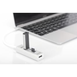 Digitus USB-C Hub 3-Port 2.0->3xA2.0 1xReader in.Kabel weiß, OTG, 3 Puertos USB 2.0, Lector SD/MicroSD, Blanco
