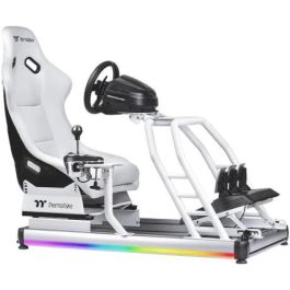 Thermaltake GR500 GSC-R50-CPASWH-01 Silla Gaming Cockpit Simulador de Carreras, para Volante/Vuelo, Ergonómica, Basculante, Blanco