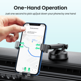 UGREEN 60990B Soporte para Teléfono Móvil/Smartphone para Coche, Negro, Compatible con Amplia Gama de Dispositivos