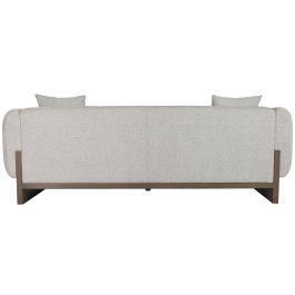 DKD Home Decor Sofá Scandi Crudo Marron, Madera de Boj Poliéster, 220x95x77 cm (Ancho x Fondo x Alto), Asiento 42 cm