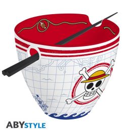 Abystyle Bowl Ramen One Piece con Palillos - Cerámica 370 ml - Apto Lavavajillas