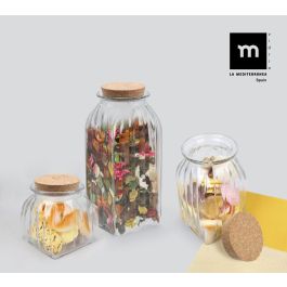 Tarro de Vidrio con Líneas y Tapón de Corcho 1400 ml - La Mediterranea (12 Unidades) Tarro de Vidrio con Líneas y Tapón de Corcho 1400 ml - La Mediterranea (12 Unidades)