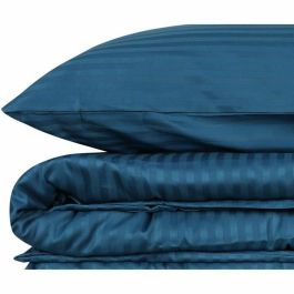 Juego de Cama 220x240 cm + 2 Fundas de Almohada 60x60 cm 100% Algodón Satén Azul MEN8682870453678