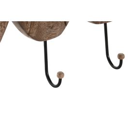 DKD Home Decor Perchero Pared Alpino Marron Negro Metal Mango 5 x 18 x 29 cm (2 Unidades)