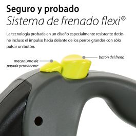 Flexi Correa Giant L Cinta 8m Neon para Perros, con Empuñadura Suave de Plástico y Nylon para Paseos Largos y Gran Libertad de Movimiento