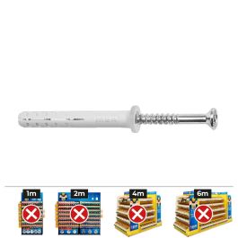 Celo Din np Tacos golpe ø5x25mm y tornillos cabeza plana ø5x35mm Acero zincado blanco, Caja 200 uds