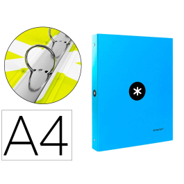 Antartik Carpeta A4 Forrada con 4 Anillas Redondas de 25 mm, Azul Precio: 5.50000055. SKU: B1CC2GYYSK