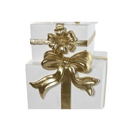 DKD Home Decor Base para Árbol de Navidad Moderna de Magnesia, Blanco Dorado, 26 x 48 x 28 cm