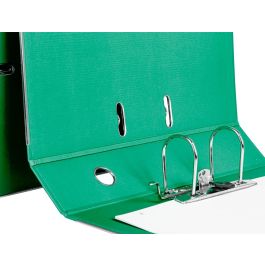 Archivador De Palanca Liderpapel Folio Documenta Forrado Pvc Con Rado Lomo 75 mm Verde Compresor Metalico 6 unidades