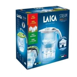 Laica J9047W2 Jarra Filtrante Agua Stream Line Blanca 2.3L Total / 1.2L Filtrada + 3 Filtros BI-FLUX. Fabricada en Italia.