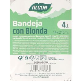 Set de 4 bandejas rectangulares Blonda 14x21 cm Algon (48 Cajas) Set de 4 bandejas rectangulares Blonda 14x21 cm Algon (48 Cajas)