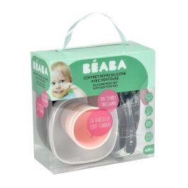 BEABA, Caja de comida de silicona para bebé, con ventosa, antideslizante, 4 piezas, plato + cuenco + vaso + cuchara, azul noche BEABA, Caja de comida de silicona para bebé, con ventosa, antideslizante, 4 piezas, plato + cuenco + vaso + cuchara, azul noche
