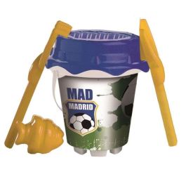 Unice Cubo Playa Castillo Madrid con Cedazo, Pala, Rastrillo y Moldes, 18 cm, Multicolor (18 Meses - 10 Años)