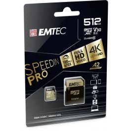 EMTEC M512GB SpeedIN Pro Tarjeta microSDXC UHS-I U3 V30 A2 512GB con Adaptador SD