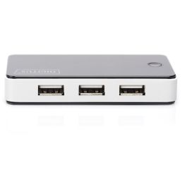 Digitus Hub USB 2.0 de 7 puertos con fuente de alimentación, color negro