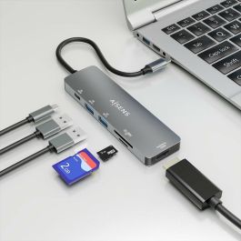 AISENS - USB-C DOCK 6 EN 1, USB-C A 1xHDMI, 2xUSB-A, 1xUSB-C PD 100W, 1xSD, 1xMICRO SD, GRIS, 15CM Precio: 15.49999957. SKU: B15D8TQBRD