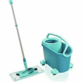 Leifheit 52121 Clean Twist M Ergo mobile Kit de limpieza de suelos con trapeador, cubo giratorio con ruedas y capacidad de 6 litros