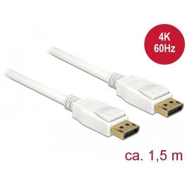 DeLOCK Cable Displayport 1.2 macho a Displayport macho 4K 60 Hz 1.5 m blanco